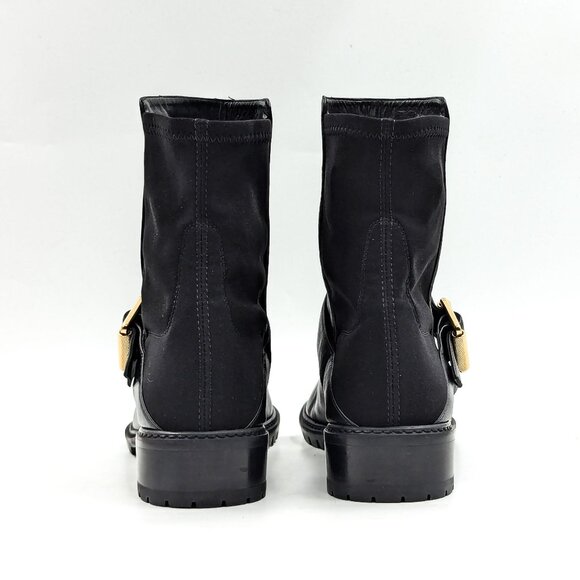 Stuart Weitzman Wmn City Buckle Stretch Panel Black Buckle Ankle Dress Boots 9 - Picture 4 of 10